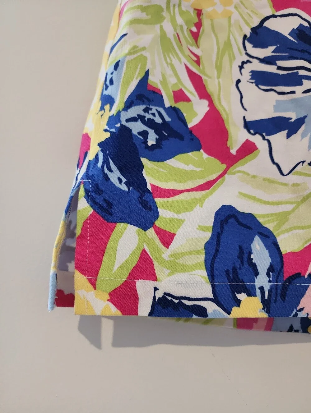 Rafaella Floral Pull-On Skirt Skort Large Stretch Lined Shorts Tropical Preppy